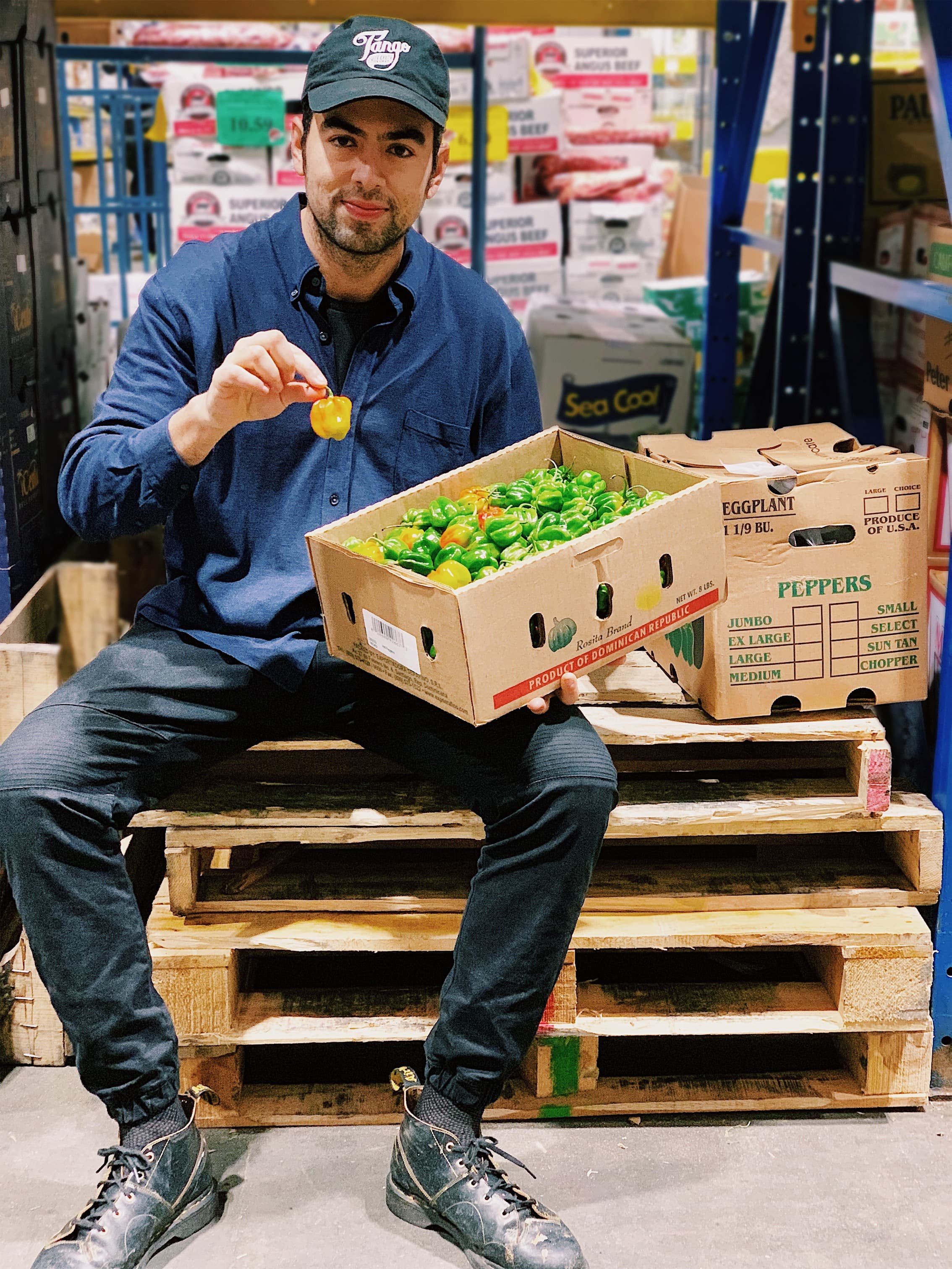 Dan with fresh peppers