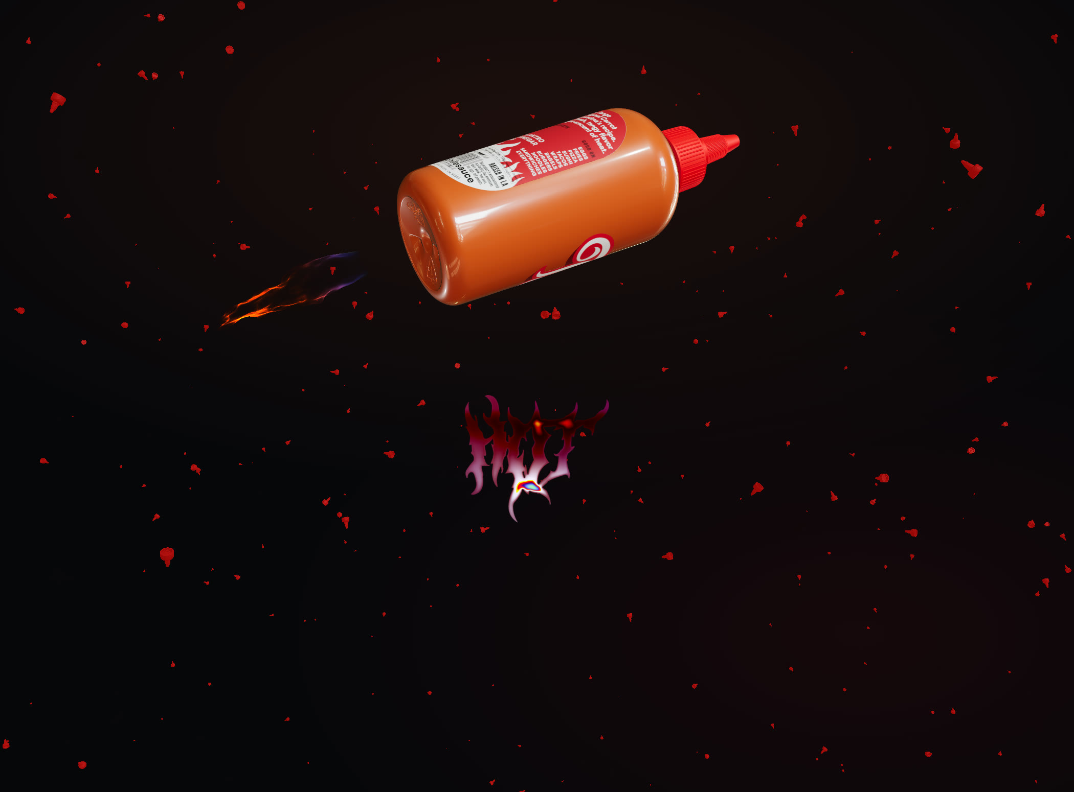 Hot Tango bottle in outer space